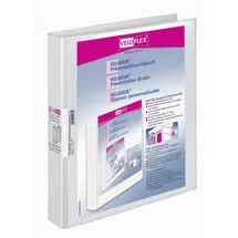 Veloflex 10 VELOFLEX VELODUR® Präsentationsringbücher 4-Ringe weiß 2,0 cm DIN A4