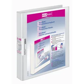 Veloflex 10 VELOFLEX VELODUR® Präsentationsringbücher 4-Ringe weiß 2,0 cm DIN A4