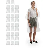 relaxdays Regenponcho 30 x Regenponcho transparent weiß