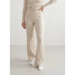 Damen Hose aus Wolle mit weitem Bein Temperaturregulierend Creme cremefarben M