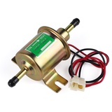 SWAWIS Universal Kraftstoffpumpe Elektrisch 12V HEP-02A, Niederdruck-Kraftstoffpumpe, Benzinpumpe Dieselpumpe, Einlass- und Auslassdurchmesser beträgt 8mm(Gold)