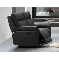 vente-unique Vente-unique-Relaxsofa 2-Sitzer Büffelleder - Schwarz - PAKITA