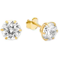 Amor Paar Ohrstecker AMOR "2013836", gold (gelbgoldfarben), Ohrringe, Damen, 8mm, Gelbgold 375, mit Zirkonia (synth.)