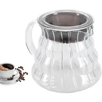 Kaffeekanne aus Borosilikatglas, Kaffeemaschine, Wasserkocher, Klarglas, Kaffeebereiter, Kaffeekaraffe, Teekanne Glas Kaffeeserver Hitzebeständige Teekanne Glas Teekanne für das Heimbüro (300 ml)