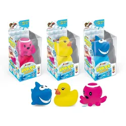 Badekugel mit Gummi-Wassertier 3er Pack Badebombe