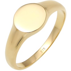 Elli PREMIUM Siegelring Royal Geo Basic Stilvoll 375 Gelbgold Ringe   Damen 