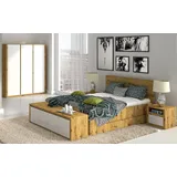 Schlafzimmer-Set 6-teilig Doppelbett 160x200cm Artisan Eiche Weiß 80493882