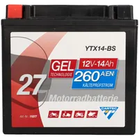 CARTEC Gel Motorradbatterie YTX14-BS 12Ah 200A