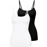 CALIDA Damen Unterhemd 2er Pack Natural Comfort, Spaghettitop,