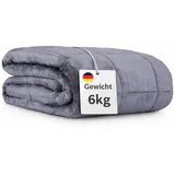 BestLivings Gewichtsdecke 150x200cm - Entspannungsdecke 6kg - Anti Stress und Therapiedecke - Öko Tex - beschwerte Kuscheldecke mit Glasperlenfüllung