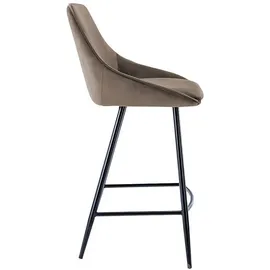 vente-unique Barhocker 2er-Set Samt  Taupe Schwarz