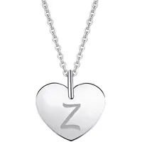 Kettenanhänger ONE ELEMENT "Herz Buchstaben Anhänger aus 333 Weißgold", silber, Schmuckanhänger, Damen, HerzmitGravurZ, A, Gold Weißgold 333, Gold, Weißgold 333, Kettenanhänger, das perfekte Geburtstagsgeschenk für Frau und Mann