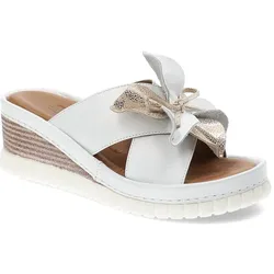 Weiße Flip-Flops Artiker Keilschuhe, 36