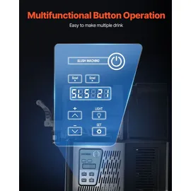 Vevor kommerzielle Slusheis Maschine 3 L x 2 Doppeltank-Maschine für gefrorene Getränke, 24 Tassen Edelstahl Slush-Eis-Maschine Softeis Maker für Partys Restaurants Cafés Barsn Schwarz