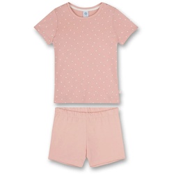 Sanetta Mädchen Schlafanzug - Pyjama, Baumwolle, Punkte, Rundhals, kurz Rosa 140