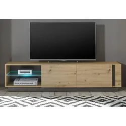 TV-Lowboard "Louna" in Eiche Artisan und Graphit grau TV-Unterteil 188 cm, Push-To-Open