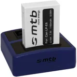 Akku [1160 mAh] + Dual-Ladegerät Compact (USB) für LP-E8 / CanonEOS 700D, 650D, 600D, 550D / Rebel T2i, ... - inkl. Micro-USB-Kabel (2 Akkus gleichzeitig ladbar)
