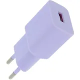 Setty Netzteil Ladegerät 1x USB 2,4A Charger passt für alle Handy, Smartphones, Tablets, UVM, Ladeadapter, Wandladegerät Steckdosenadapter iPhone, Samsung, Huawei (lila)