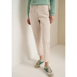 Cecil Mid Waist Slim Leg Hose im Casual fit grain beige 27, Länge 26, beige), Web, 96% Baumwolle, 4% Elasthan. unifarben, comfort 7/8-Länge, Hosen Culotte, Middle