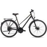 Bergrausch Trekkingrad Matterhorn Trapez, 27 Gang Shimano Alivio Schaltwerk, Kettenschaltung, Damenrad 28 Zoll schwarz/grau schwarz 46 cm