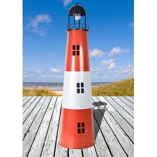 Westerholt großer Leuchtturm aus Metall mit Solarfunktion, Gartendekoration 120 cm