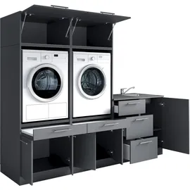 laundreezy Mehrzweckschrank-Set 236 x 200 x 68 cm Grau