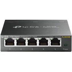TP-Link TL-SG105E Unmanaged Pro Switch 5x Gigabit Ethernet, Plug-and-Play, Robustes Metallgehäuse