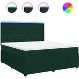 vidaXL Boxspringbett 180 x 200 cm Dunkelgrün