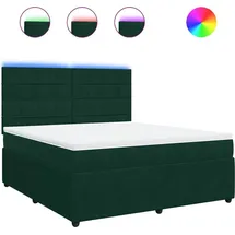 vidaXL Boxspringbett 180 x 200 cm Dunkelgrün