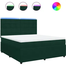 vidaXL Boxspringbett 180 x 200 cm Dunkelgrün