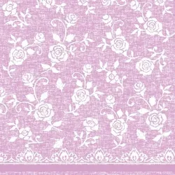 Mank Serviette Airlaid Lace in Rosa, 40 x 40 cm, 50 Stück - Rosen Blumen Blüten
