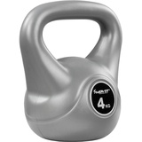 MOVIT Kettlebell BASIC GREY, Kugelhantel mit bodenschonender Kunststoffhülle, 1 kg bis 20 kg, schadstoffgeprüft, 4 kg