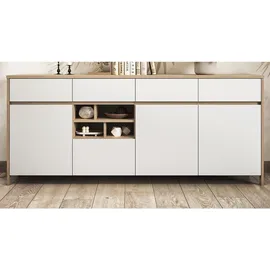 furn.design Sideboard 193 x 85 x 39 cm Weiß / Eiche