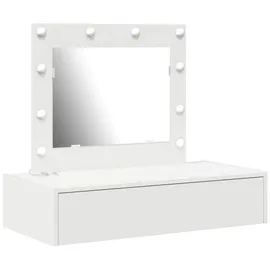 vidaXL Wandhängender Schminktisch mit LED-Lichtern Weiß - vidaXL