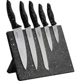 STONELINE STONELINE® Edelstahl-Messer-Set, 5-tlg., mit Magnet-Messerblock, mit klappbarem Ständer