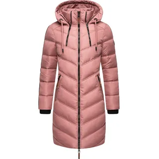 Marikoo Damen Wintermantel Warmer Steppmantel mit Kapuze Armasa Dark Rose Gr. XXL - XXL