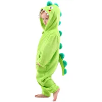 LOLANTA Kinder Grün Dinosaurier Kostüm, Kinder Tier Flanell Strampler Overall, 4-6 Jahre, Grün, Etikettengröße M