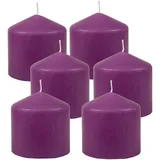 HS Candle Stumpenkerzen Ø8cm 6er Pack Violett Lila