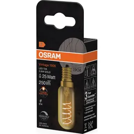 Osram Vintage 1906 LED Special Shapes Dimmable Stabform LED-Lampe Glas Gold 2,8 W 250 lm 2200 K Dimmbar CRI: 80