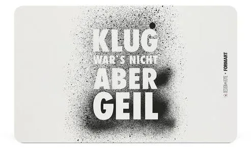 Schneidebrett Klug wars nicht aus Kunststoff in Schwarz/Weiß