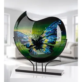 Gilde Bodenvase Schmetterling (1 St), Innenwände sind handbemalt, nicht wasserdicht blau|grün 50 cm x 48 cm x 10,5 cm
