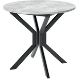 MIRJAN24 Esstisch Dione M 90, Beine aus Metall, 90-130x90x77 cm grau|schwarz