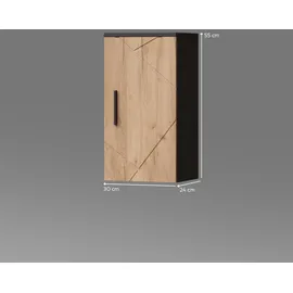 livinity Livinity® Badschrank, Ronco, Goldkraft Eiche/Anthrazit, 30 x 59 cm