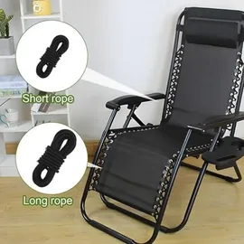 jexowiq 4 Stück Gummiband für Liegestuhl,Universal Elastische Schnur für Sonnenliege, Schwarz Ersatzkabel für Zero Gravity Chair, für Relax-Liegestuhl,Gartenstuhl Elastikschnüre