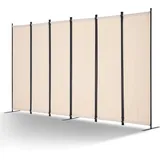 Vevor Raumteiler 6 Paneele Paravent 3110 x 1805 x 450 mm, faltbarer Sichtschutz & tragbarer Trennwandteiler zur Raumtrennung, freistehende Raumteiler für Büro Schlafzimmer Arbeitszimmer, Beige