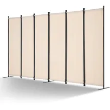 Vevor Raumteiler 6 Paneele Paravent 3110 x 1805 x 450 mm, faltbarer Sichtschutz & tragbarer Trennwandteiler zur Raumtrennung, freistehende Raumteiler für Büro Schlafzimmer Arbeitszimmer, Beige