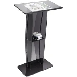 VEVOR Stehpult Rednerpult 685 x 330 x 1198 mm, Podium-Ständer mit Breiter Lesefläche und Aufbewahrungsregal, Stehschreibtisch für Kirche, Büro, Schule, Schwarzes Podium 30 kg Tragfähigkeit