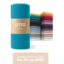 OTTO home Spannbettlaken Blackberry Single-Jersey 160 x 200 cm türkis