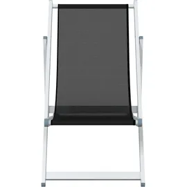 vidaXL Strandstuhl Klappbar Schwarz