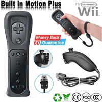 Für Nintendo Wii 2in1 Remote Motion Plus Controller Remote +Nunchuck volle-Farbe